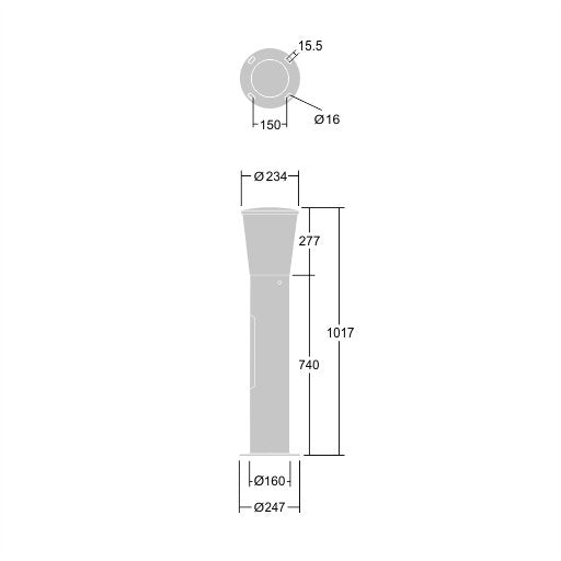 Thorn - Straßen - und Platzleuchte LED - Poller CN B 8L50 #96679077 830