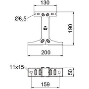 OBO Bettermann - Wand- und Deckenbügel für Kabeltragsystem Symmetrische Bodenstütze BSSU 190 2030 FS bis Breite 300