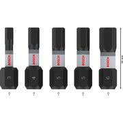 Bosch - Bit-Set PRO H Impact Bit Set, H3, 2608521U59VE(5) H4 2 x H5 H6 25 mm