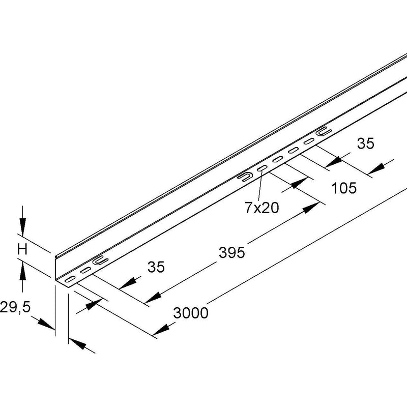 Niedax - Trennwand für Kabeltragsystem Trennsteg GTW 30 S 30x3000mm − 3 Meter