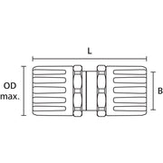 HellermannTyton - Verbinder für Wellschläuche HG-HG Schlauchverbinder HG21-HG21-PA66-BK-10 Kunststoff IP66 − 10 Stück