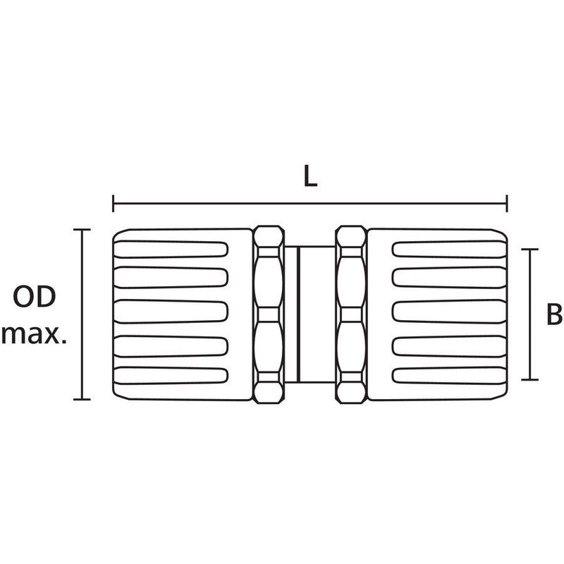 HellermannTyton - Verbinder für Wellschläuche HG-HG Schlauchverbinder HG21-HG21-PA66-BK-10 Kunststoff IP66 − 10 Stück