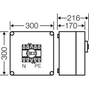 Hensel - Lasttrennschalter Mi-Lastschaltergehäuse Mi 7213 100A, 3polig+PE+N