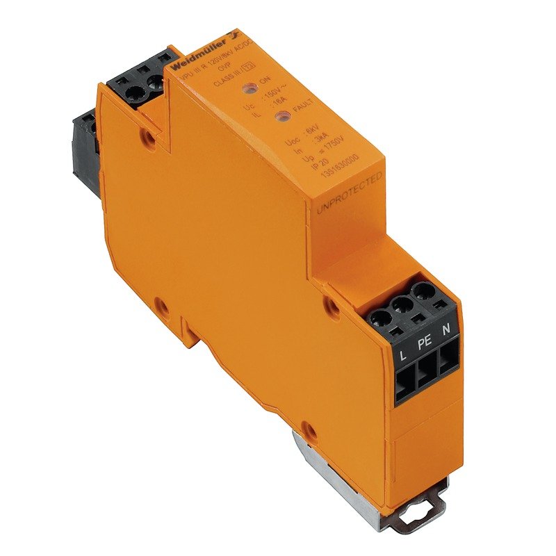 Weidmüller - Überspannungsableiter für Energietechnik/Stromversorgung Überspannungsschutz VPUIIIR120V/6KVAC/DC mit Fernmeldekontakt