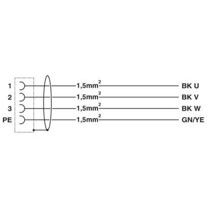 Phoenix Contact - Energiekabel < 1 kV, für ortsveränderlichen Einsatz Kabelstecker K-3E - OE/01#1619300 kunststoffumspritzt − 2 Stück