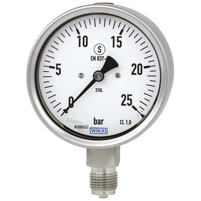 Wika Wiegand - Rohrfedermanometer RF-Mano 232.30.160 Cl1VASI 9011609 1barG1/2Bunt