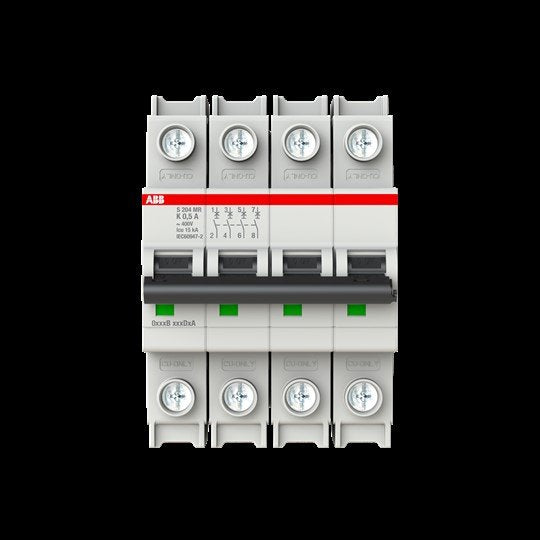 ABB Stotz S&J - Leitungsschutzschalter Sicherungsautomat S204MR-K0.5 10kA, 0.5A, 4P, RTT