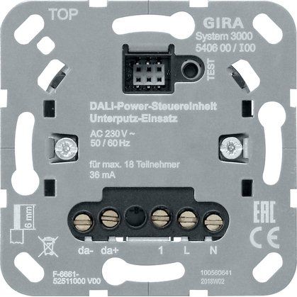 Gira - Steuergerät für Lichtregelsystem DALI-Steuereinheit 540600 S3000 UP-Einsatz
