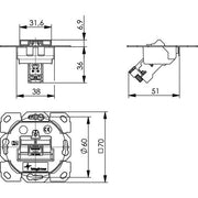 Telegärtner - Kommunikationsanschlussdose Kupfer Modul-Aufnahme 1-fach 100022978 UP/0 1AMJ-S DD flex − 5 Stück