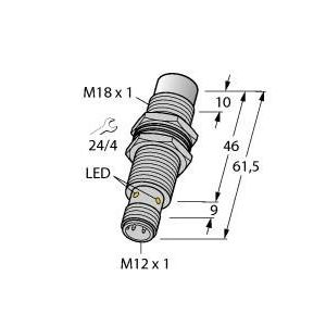 Turck - Induktiver Näherungsschalter Sensor NI12UMT18MVP4XH1141 induktiv