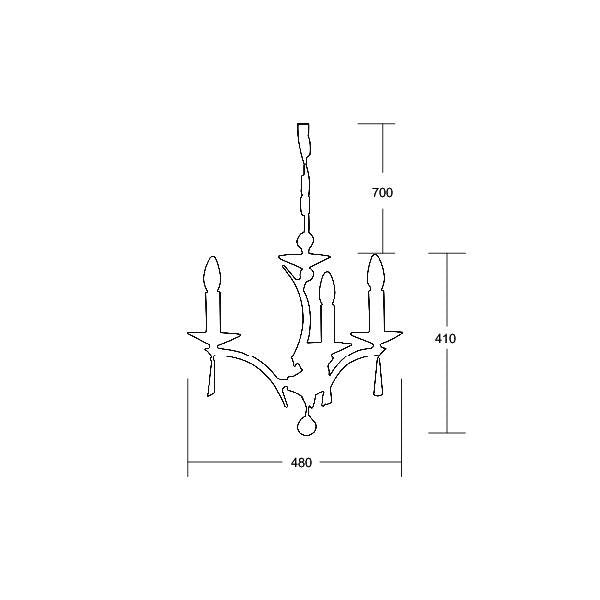 Brumberg Leuchten - Pendelleuchte Krone Stella 00850563 3Lp. E14/40W, chrom