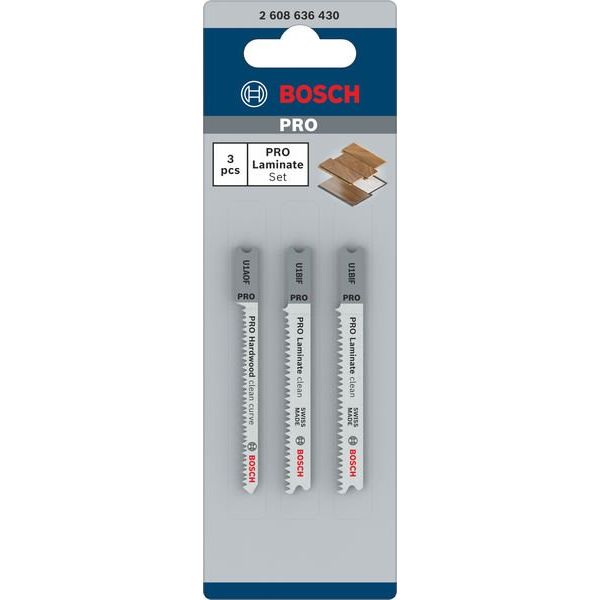 Bosch - Sägeblatt Sortiment PRO Laminate Set, 2608636430 U-Schaft, 3-tlg