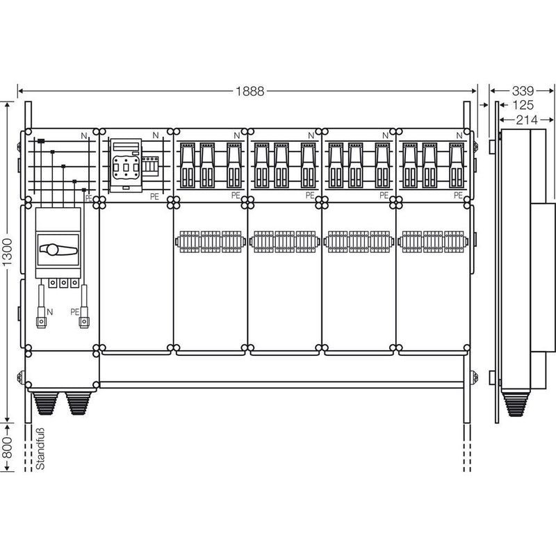 Hensel - Verteilerschrank für Energieversorgung Ladeverteiler Mi EV 44kW 12001 b. z. 12 Doppelladep