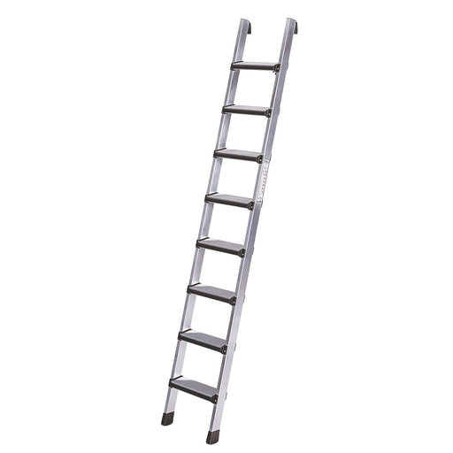ILLER-LEITER - Stufenleiter Stufenanlegeleiter 48508 eloxiert, 8 Stufen