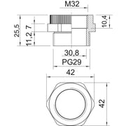 OBO Bettermann - Erweiterungs-/Reduzierring Adapter PG - M 107 ADA PG29-M32 lichtgrau, PG29-M32 − 10 Stück
