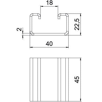 OBO Bettermann - Montagematerial für Kabeltragsystem Distanzstück zum Einsatz DSK 25 FTK SW in US 3-Stiel 46x40x − 20 Stück