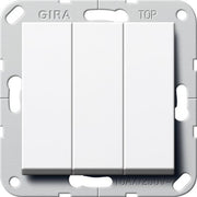 Gira - Installationsschalter Wippschalter Wechsel 3fach 283203 System 55 Reinweiß