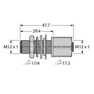 Turck - Konfektioniertes Sensor-Aktor-Kabel Wanddurchführung FK-FS8/M12 /SensorleitungenWand − 1 Stück