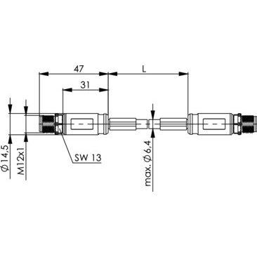 Telegärtner - Konfektionierte Leitung für steckbare Gebäudeinstallation STX M12x1-M12x1 VL X-kod. 100017177 Cat.6A SFTP-A0300