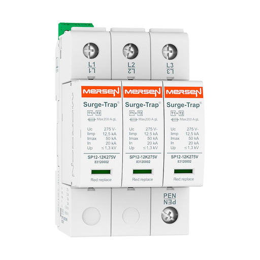 Mersen - Blitzstromableiter für Energietechnik Überspg.-Ableiter Typ 1+2 STPT12-12K275V-3PM 12,5kA Uc275V 3+0TNC
