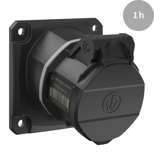 Walther Werke - CEE-Anbausteckdose (IEC 60309) CEE NEO Anbaudose FW510401CC schräg 16A 4P 1h − 10 Stück