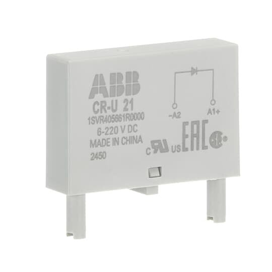 ABB Stotz S&J - Zubehör/Ersatzteile für Schaltrelais Steckmodul CR-U 21 6-220VDC, A1+, A2 - − 10 Stück