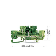 WAGO - Schutzleiter-Reihenklemme 4-Pin-Doppelstock-Basiskl. 870-157 − 50 Stück