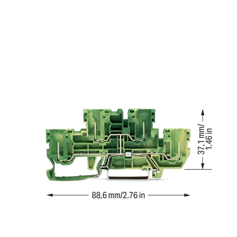 WAGO - Schutzleiter-Reihenklemme 4-Pin-Doppelstock-Basiskl. 870-157 − 50 Stück