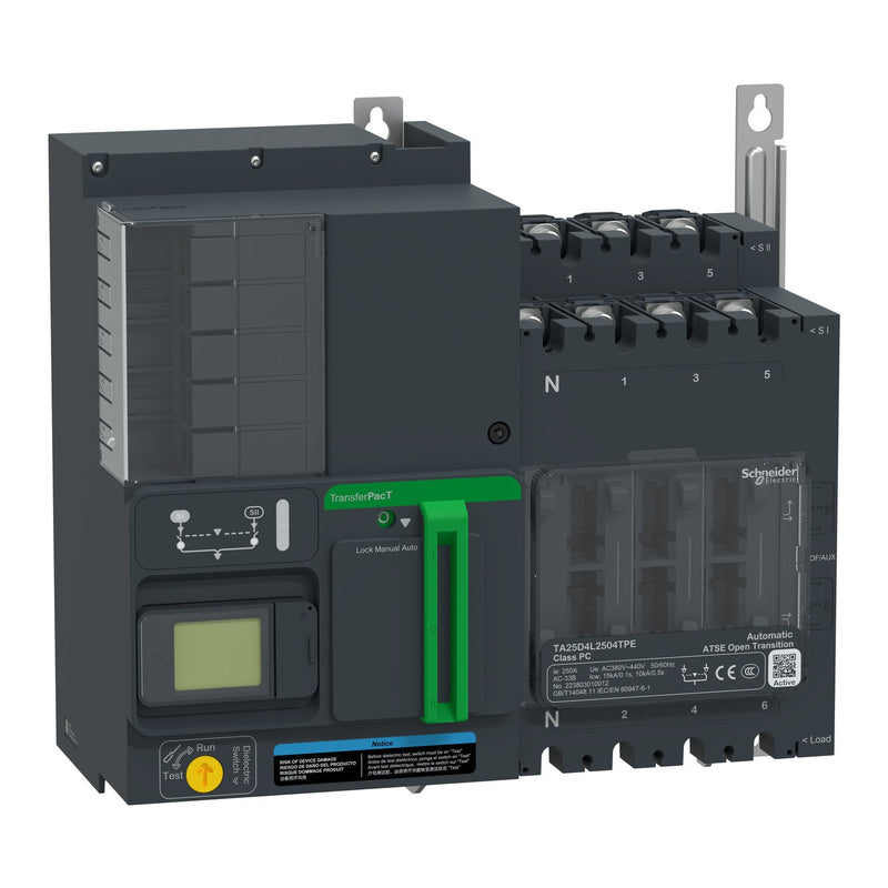 Schneider Electric - Lastschalter Netzumschaltung autom. TA25D4L2004TPE 200A 400V 4P LCD