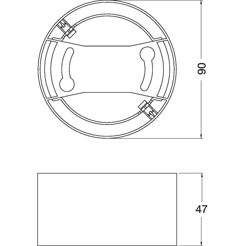 Ledvance - Mechanisches Zubehör/Ersatzteile für Leuchten Aufbaurahmen DL IP44FRAME DN90 WT DN90