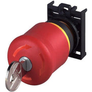 Eaton - NOT-AUS-Taster, Komplettgerät Not-Aus-Schlüsseltaster M22-PVS/K01 1Ö, Front