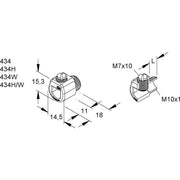 HKL - Scheibennippel für Leuchten Klemmnippel sw 434H D:3-6,5/L:18mm M10x1 − 100 Stück