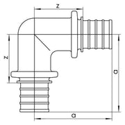 REHAU Automotive - Fitting mit 2 Anschlüssen Winkel 90 Grad 12588971002 17x2,0 - 17x2,0 − 5 Stück