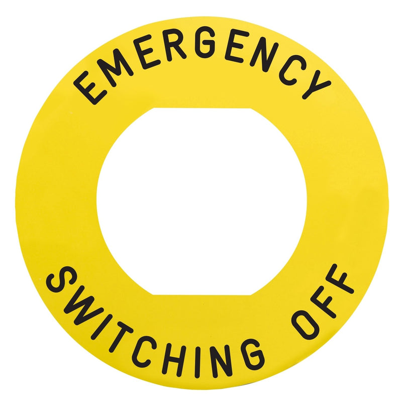 Schneider Electric - Bezeichnungsschild für Befehlsgeräte Schild 60 Not-Aus-Taster ZBY9360M EMERGENCY SWITCHING − 10 Stück