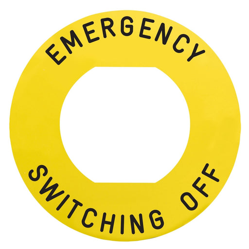 Schneider Electric - Bezeichnungsschild für Befehlsgeräte Schild 60 Not-Aus-Taster ZBY9360M EMERGENCY SWITCHING − 10 Stück