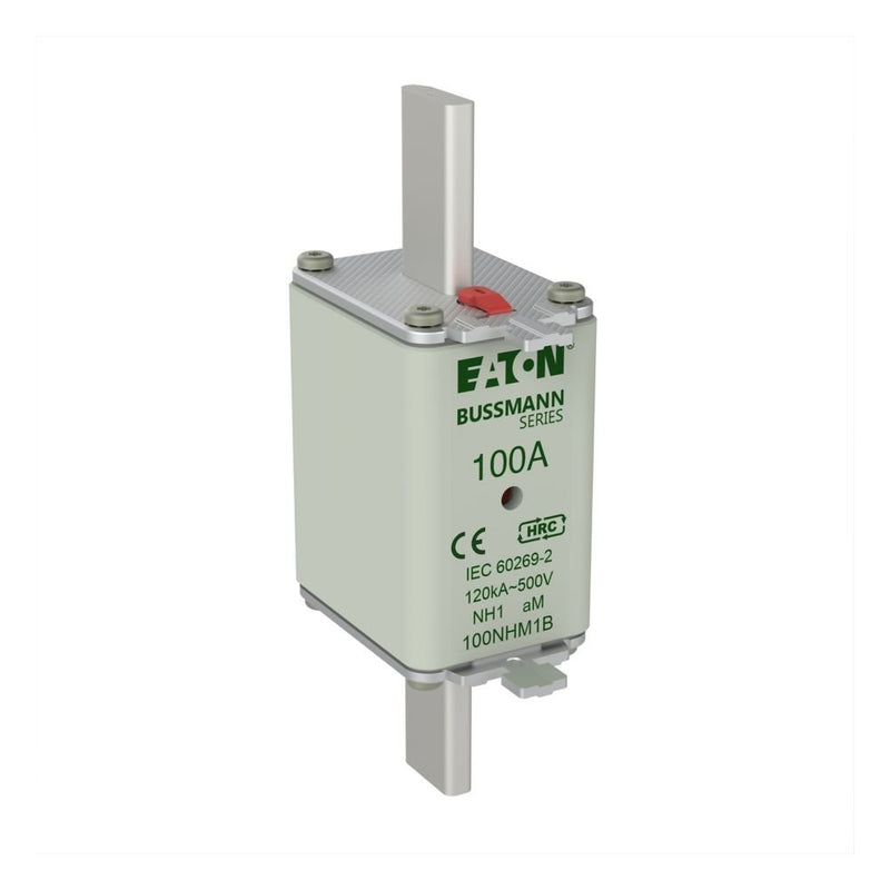 Eaton - Messersicherung Sicherungseinsatz Nieders. FUSE NH 1 #100NHM1B 100A AC 500V 120kA − 3 Stück