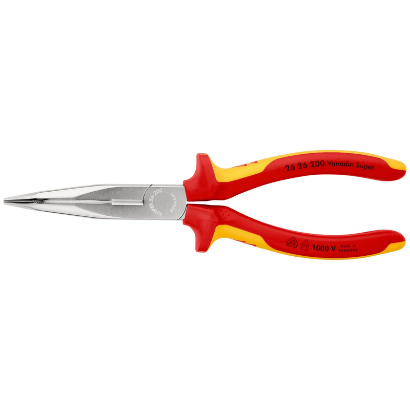 Knipex - Flachzange Flachrundzange 26 200 SB mit Schneide, 200mm