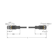 Turck - Rundsteckverbinder, feldkonfektionierbar (Industriesteckverbinder) PUR-Kabelmantel RSC-RKC5701-8M Thin