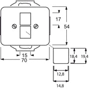 Busch-Jaeger - Einsatz/Abdeckung für Kommunikationstechnik Zentralscheibe ti 2561-02-266 für 2 Modular Jack