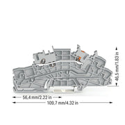 WAGO - Installations-Etagenklemme Installationsetagenklemme 2203-6550 2,5 mm² Hybrid − 50 Stück