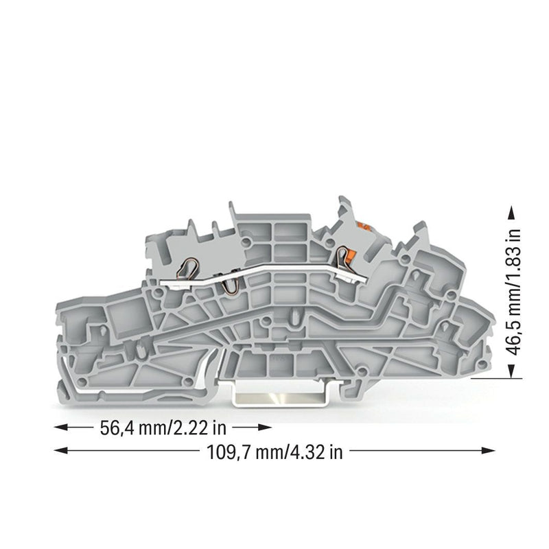 WAGO - Installations-Etagenklemme Installationsetagenklemme 2203-6550 2,5 mm² Hybrid − 50 Stück