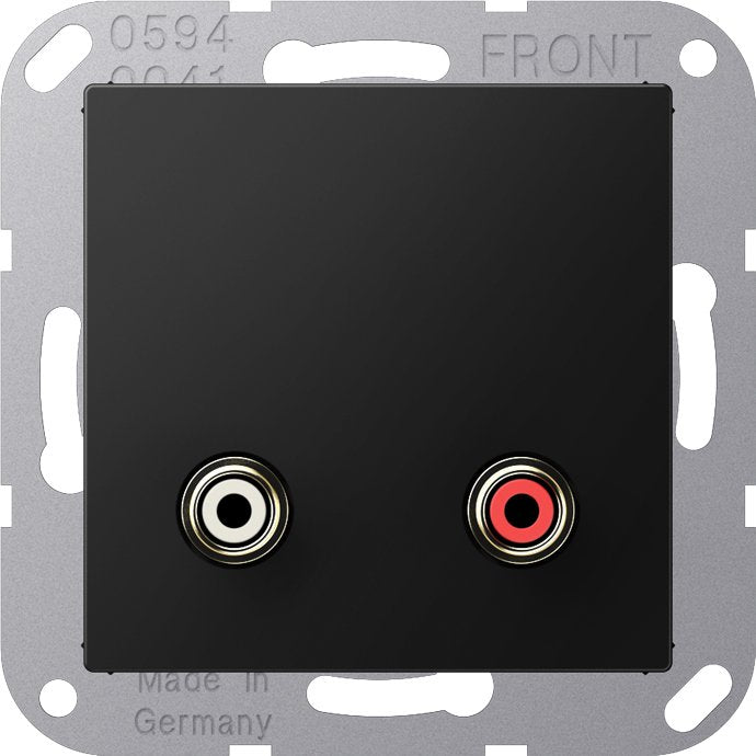 Jung - Multifunktions-Anschlussdose Multimedia-Anschlusssystem MA A 1021 SWM graphitschwarz matt