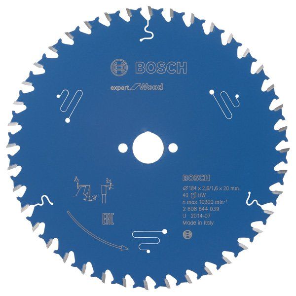 Bosch - Kreissägeblatt Expert for 2608644039 Wood H 184 x 20 Z40