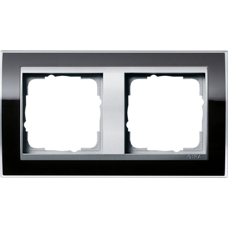 Gira - Abdeckrahmen 2fach 0212736 klar schwarz