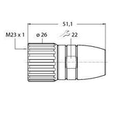 Turck - Rundsteckverbinder, feldkonfektionierbar (Industriesteckverbinder) Rundsteckverbinder B23171-8.5 konfektionierbar