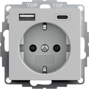 Gira - Steckdose Steckdose+USB 2459015 Grau