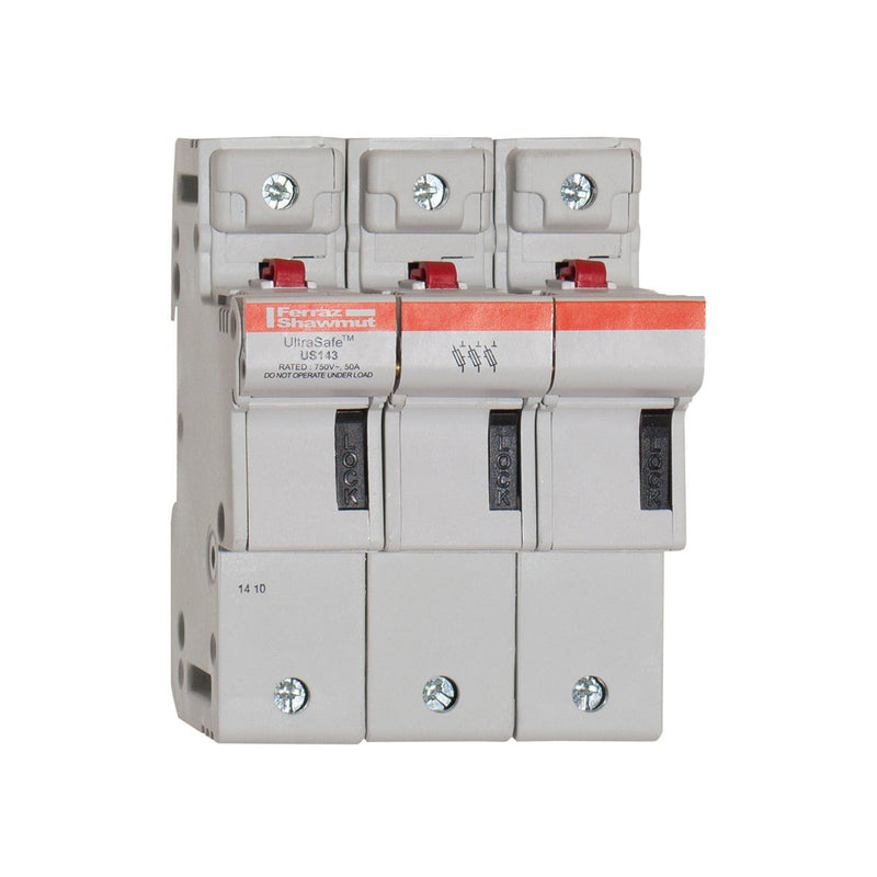 Mersen - Halter für zylindrische Sicherung Sicherungshalter UL US143M2I 14x51 50A 3-p. 2MS − 2 Stück