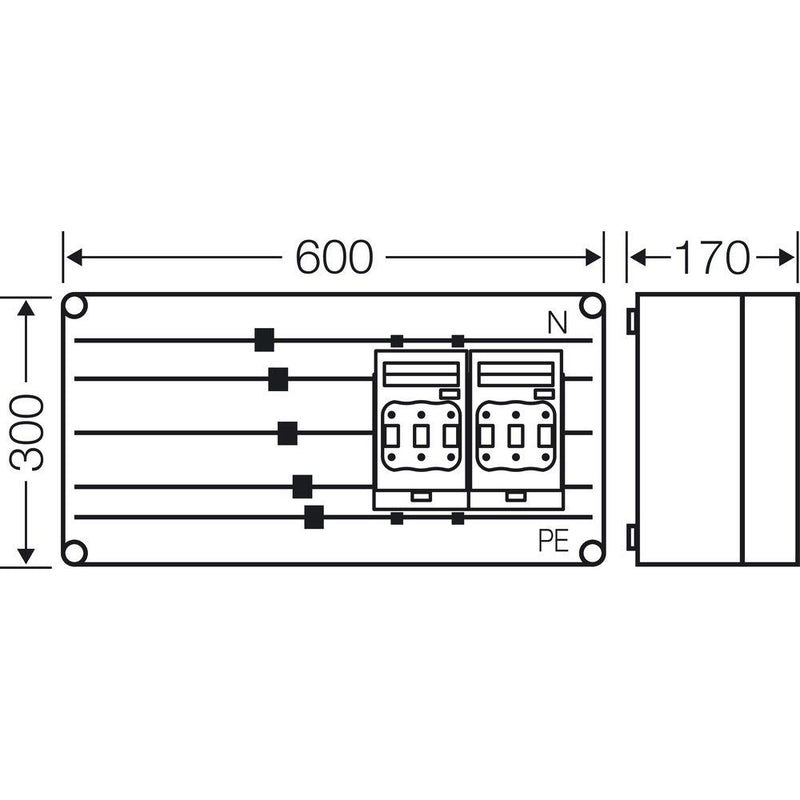 Hensel - Sicherungslasttrennschalter mit Gehäuse NH-Sicherungsgehäuse Mi 6427 2xNH00 3polig, 400A