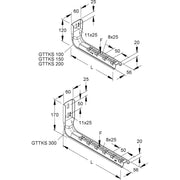Niedax - Ausleger für Kabeltragsystem Hängestiel u. Wandausleger GTTKS 100 E4 120x165mm 1,3kN − 1 Stück