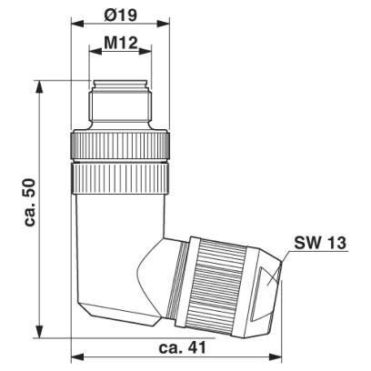 Phoenix Contact - Rundsteckverbinder, feldkonfektionierbar (Industriesteckverbinder) Bussystem-Steckverbinder SACC-M12MRD-4Q SH PN 4-polig, cat5 − 1 Stück